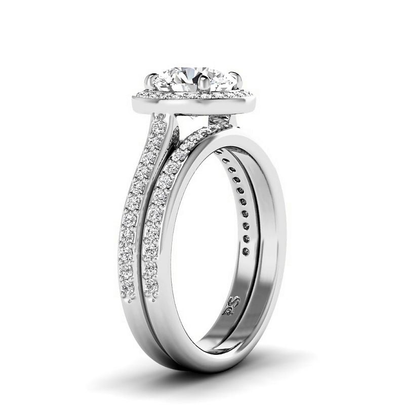 0.95-6.45 CT Round Cut Diamonds - Bridal Set