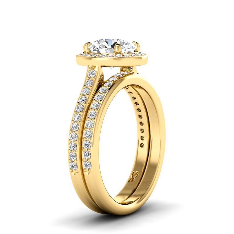 0.95-6.45 CT Round Cut Diamonds - Bridal Set