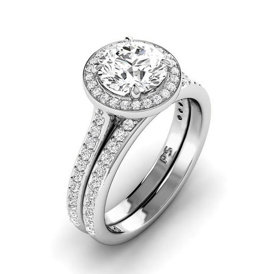 0.95-3.45 CT Round Cut Lab Grown Diamonds - Bridal Set