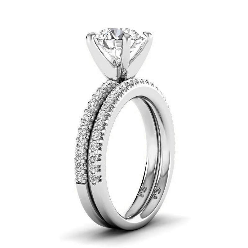 0.95-6.45 CT Round Cut Diamonds - Bridal Set