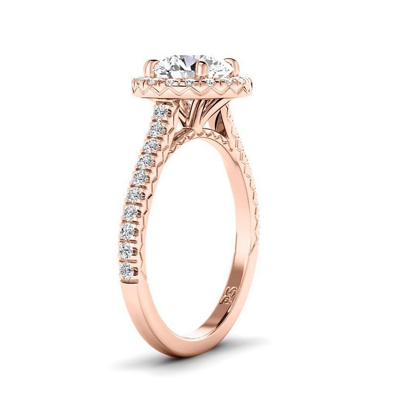 0.95-6.45 CT Round Cut Diamonds - Halo Rings