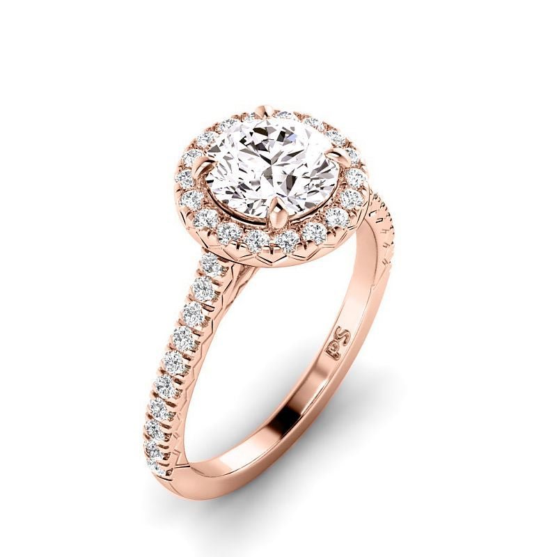 0.95-6.45 CT Round Cut Diamonds - Halo Rings