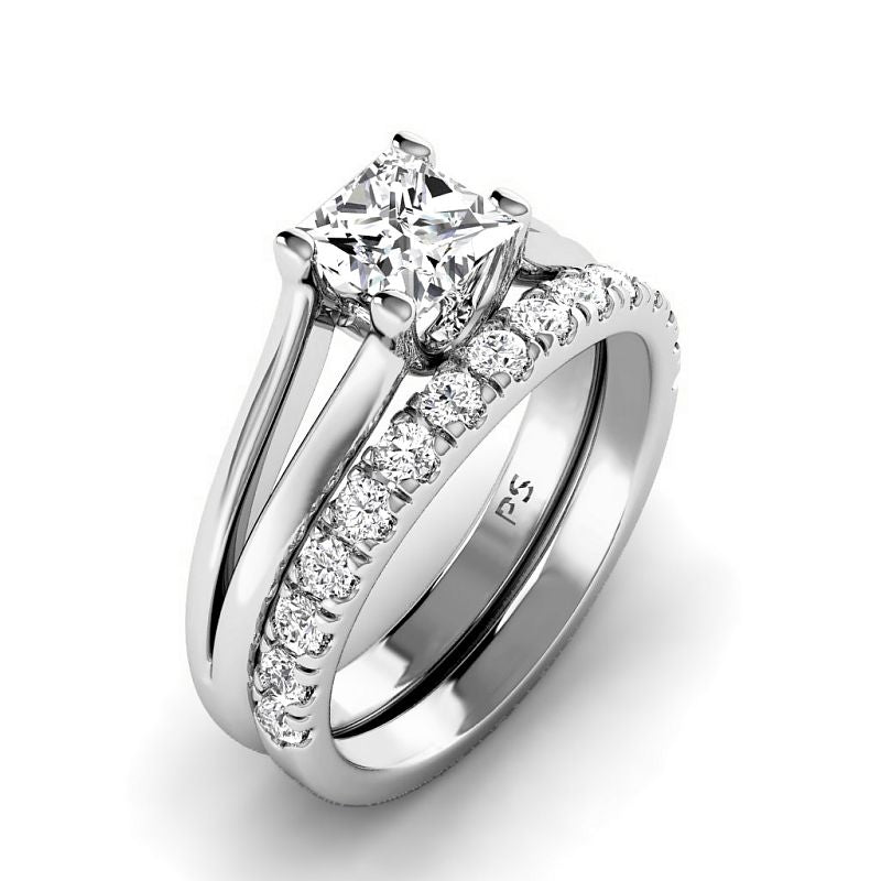 0.95-3.45 CT Round & Princess Cut Lab Grown Diamonds - Bridal Set - Primestyle.com