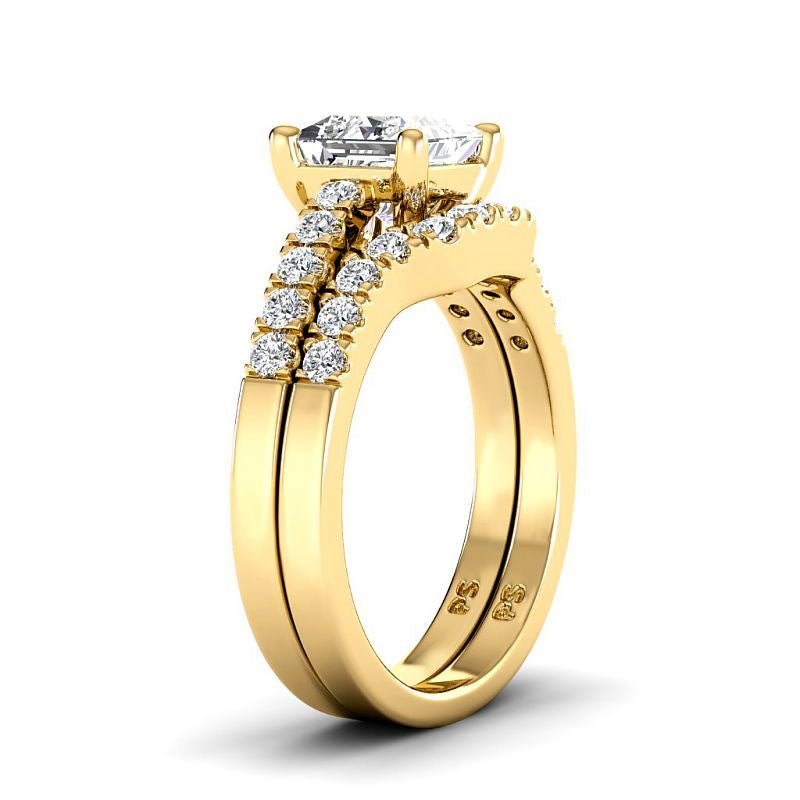 0.95 - 6.45 CT Princess & Round Cut Diamonds - Bridal Set - Primestyle.com