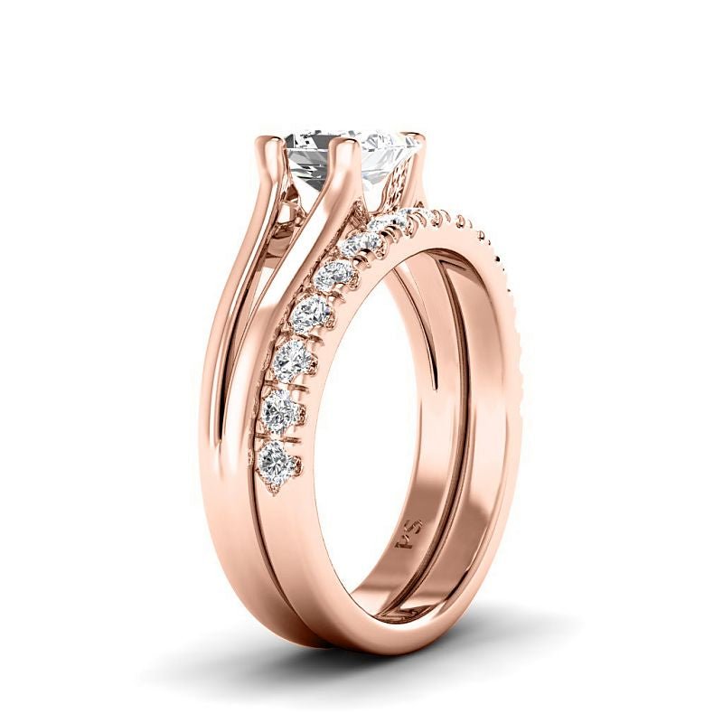 0.95-3.45 CT Round & Princess Cut Lab Grown Diamonds - Bridal Set - Primestyle.com