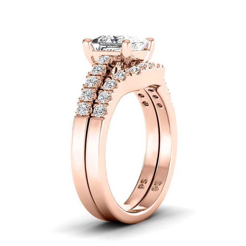 0.95 - 6.45 CT Princess & Round Cut Diamonds - Bridal Set - Primestyle.com