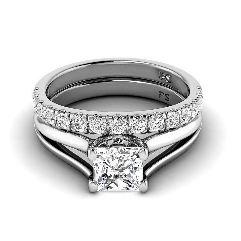 0.95-3.45 CT Round & Princess Cut Lab Grown Diamonds - Bridal Set - Primestyle.com