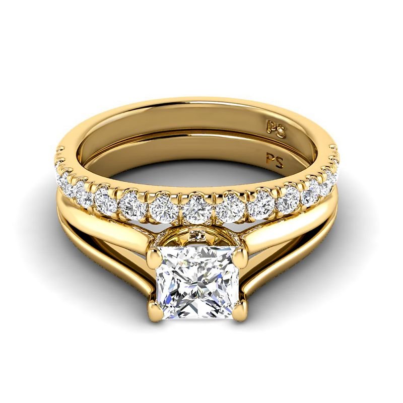0.95-3.45 CT Round & Princess Cut Lab Grown Diamonds - Bridal Set - Primestyle.com