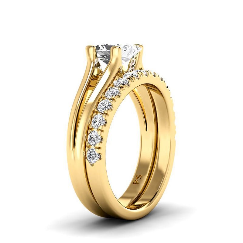 0.95-3.45 CT Round & Princess Cut Lab Grown Diamonds - Bridal Set - Primestyle.com