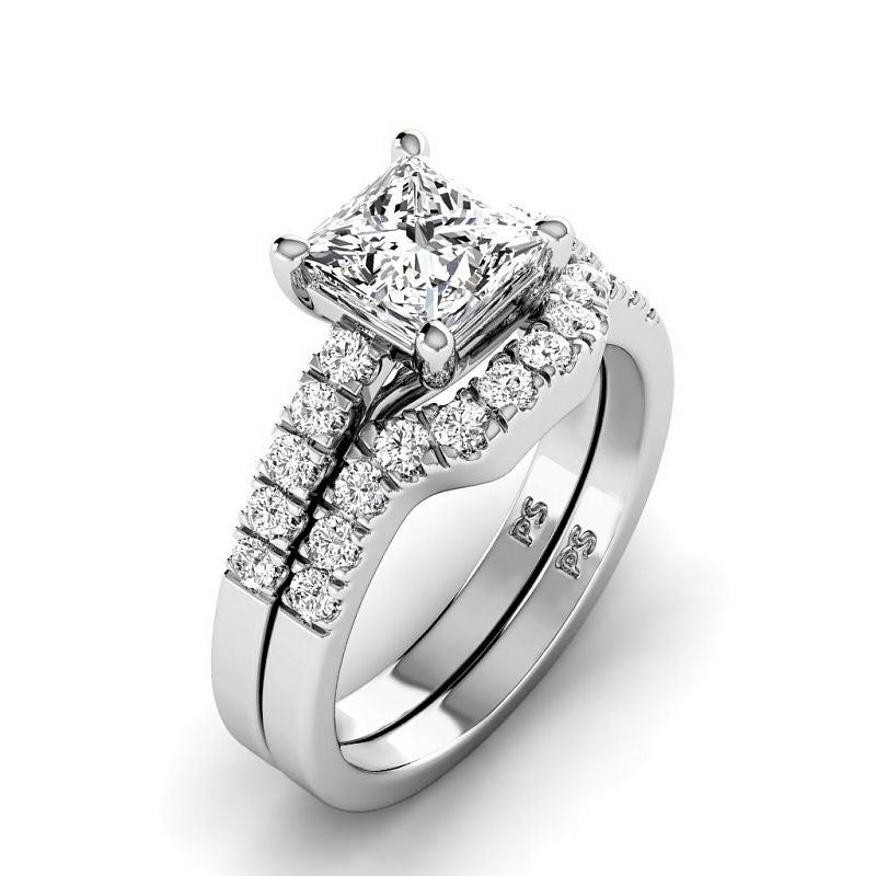 0.95-3.45 CT Round & Princess Cut Lab Grown Diamonds - Bridal Set - Primestyle.com