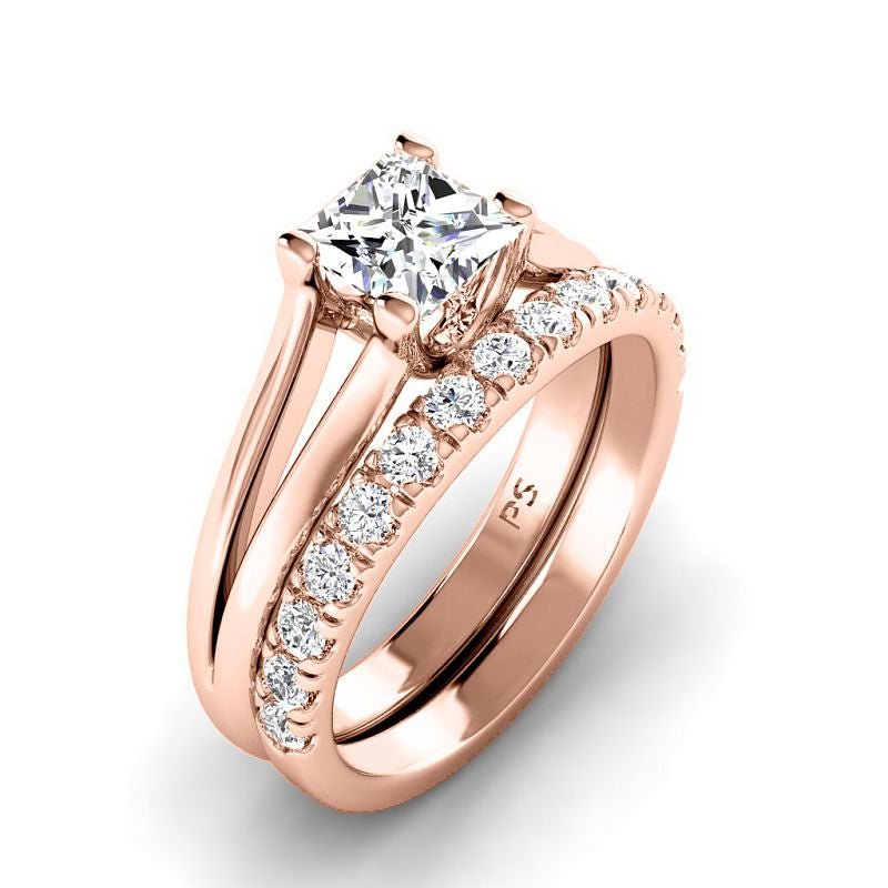 0.95-3.45 CT Round & Princess Cut Lab Grown Diamonds - Bridal Set - Primestyle.com