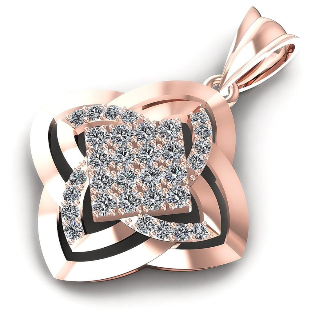 0.95 CT Round Cut Natural Diamonds - Fashion Pendants