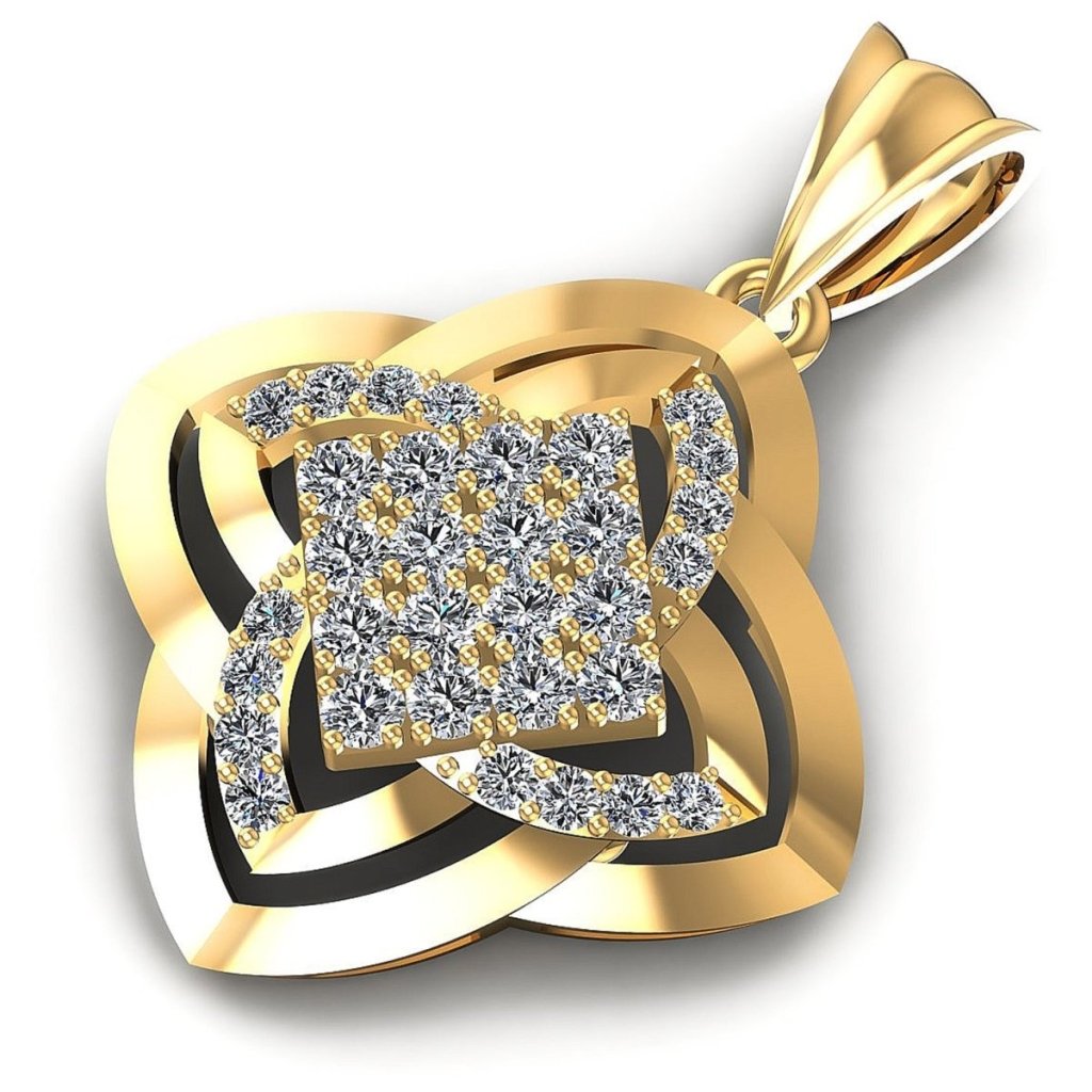 0.95 CT Round Cut Natural Diamonds - Fashion Pendants