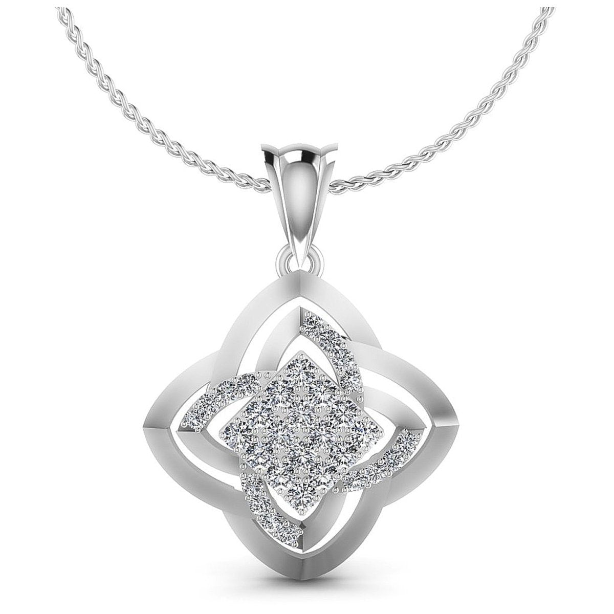 0.95 CT Round Cut Natural Diamonds - Fashion Pendants