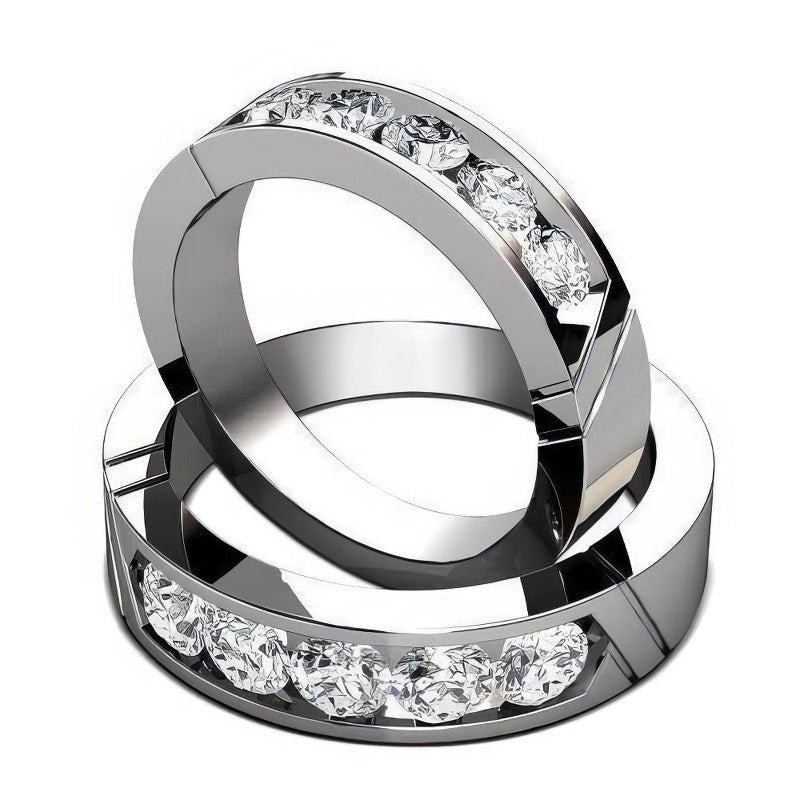 0.95 CT Round Cut Diamonds - Wedding Set - Primestyle.com