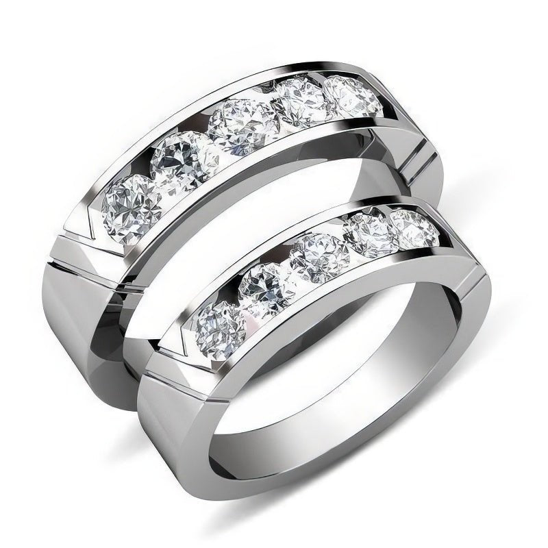 0.95 CT Round Cut Natural Diamonds - Wedding Sets
