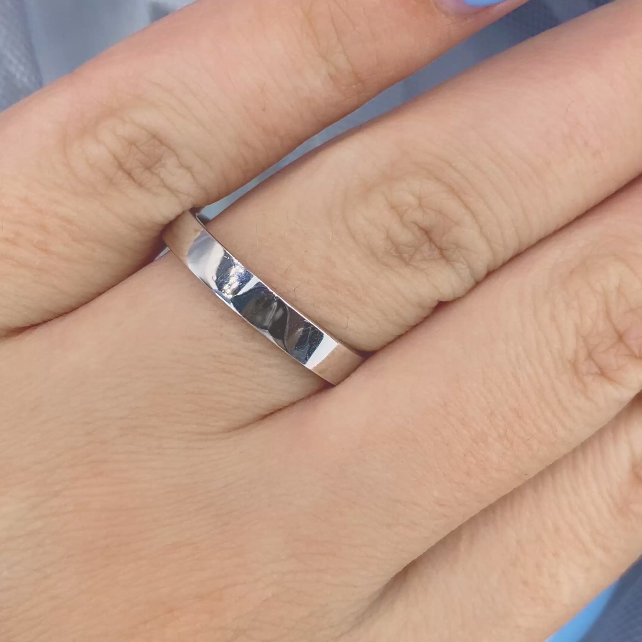 Affordable Plain Wedding Band in 14KT White Gold PSRI1090