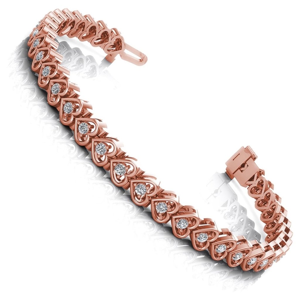 1.00-2.00 CT Round Cut Natural Diamonds - Diamond Bracelets