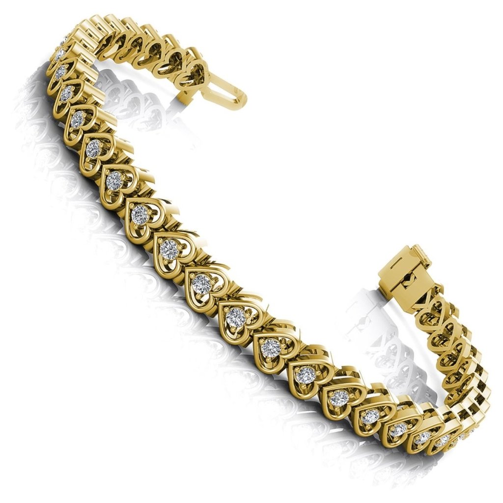 1.00-2.00 CT Round Cut Natural Diamonds - Diamond Bracelets