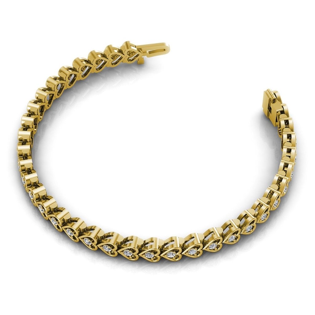 1.00-2.00 CT Round Cut Natural Diamonds - Diamond Bracelets