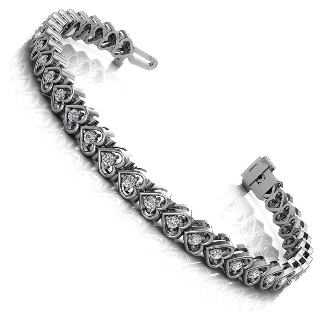 1.00-2.00 CT Round Cut Natural Diamonds - Diamond Bracelets