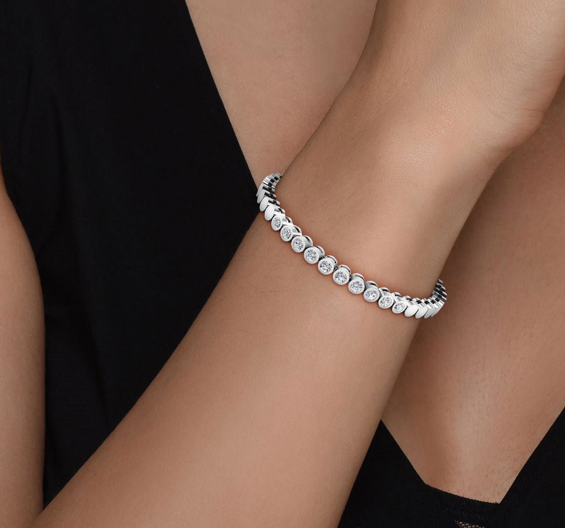 1.00-2.00 CT Round Cut Diamonds - Tennis Bracelet - Primestyle.com