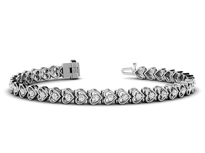 1.00-2.00 CT Round Cut Diamonds - Designer Bracelets