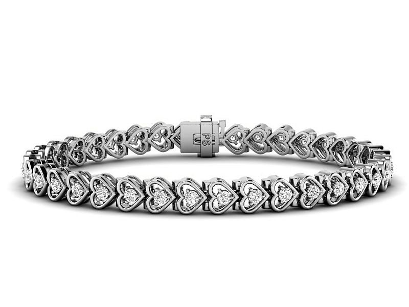1.00-2.00 CT Round Cut Diamonds - Designer Bracelets