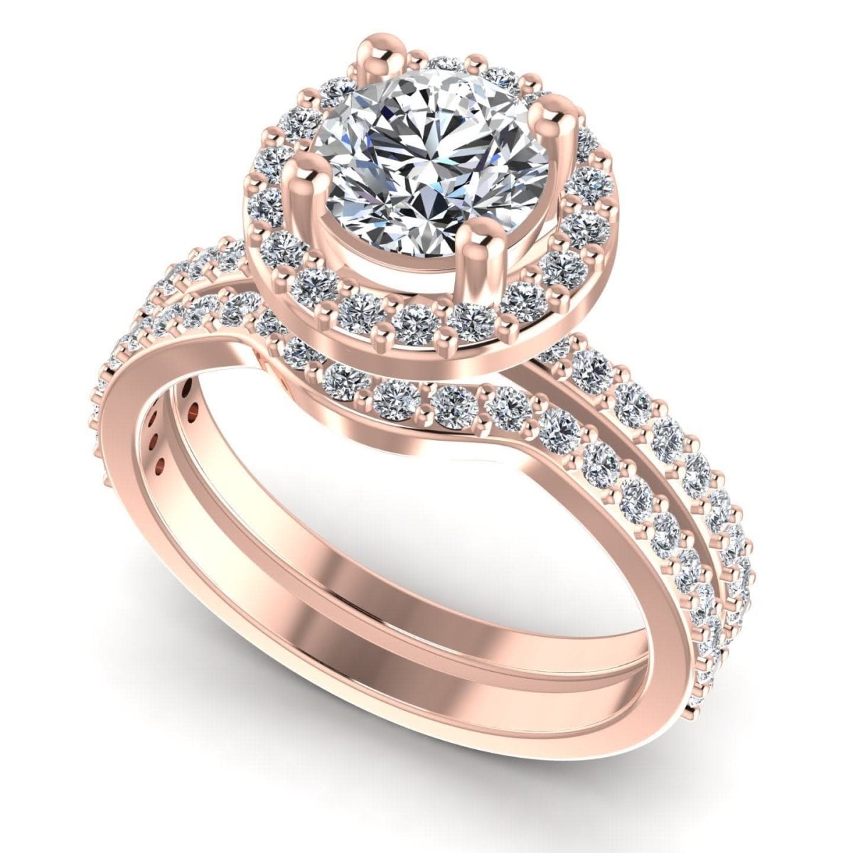 1.00-2.15 CT Round Cut Diamonds - Bridal Set - Primestyle.com