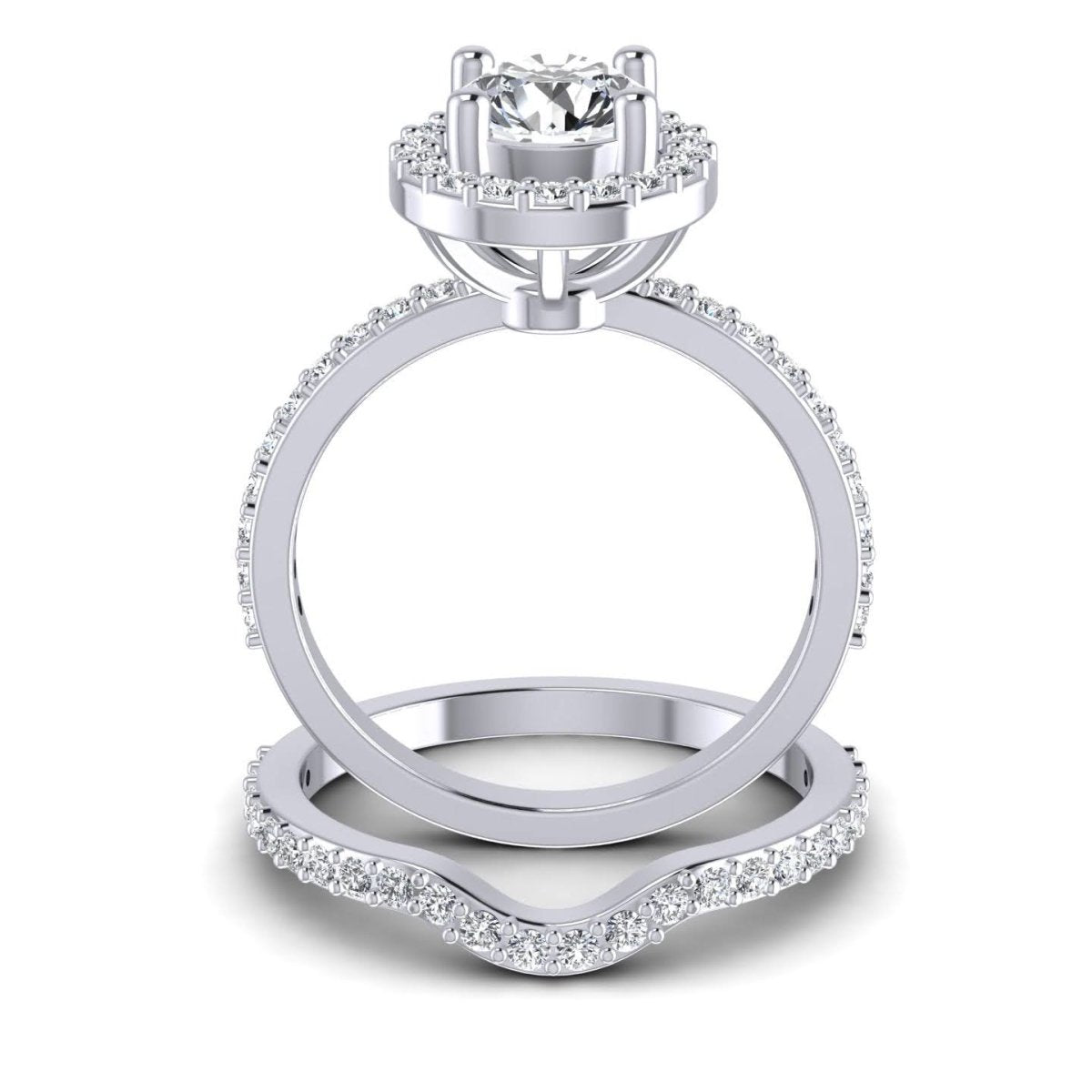 1.00-2.15 CT Round Cut Diamonds - Bridal Set - Primestyle.com