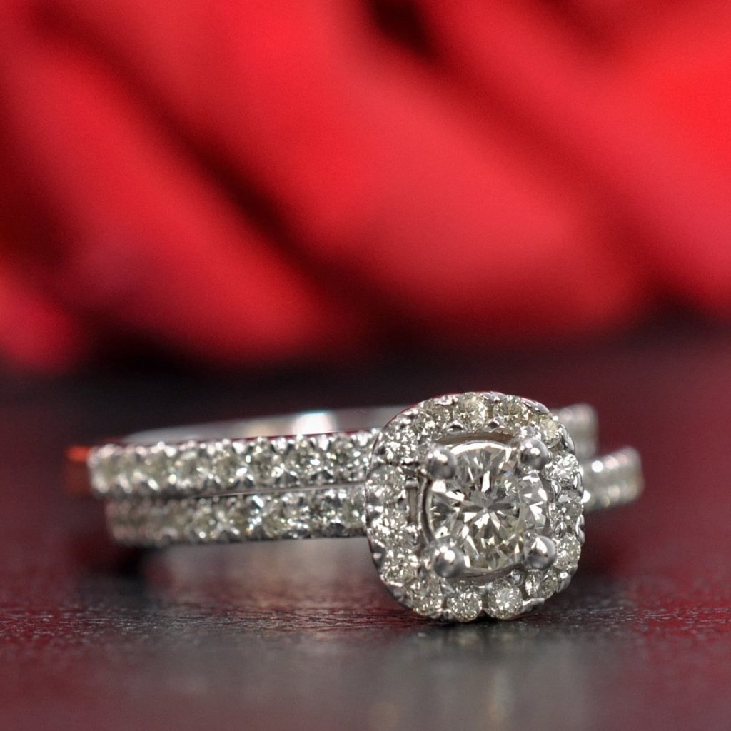 1.00 - 2.15 CT Round Cut Natural Diamonds - Bridal Set - Primestyle.com