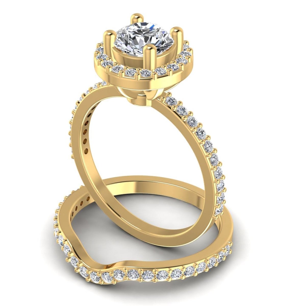 1.00-2.15 CT Round Cut Diamonds - Bridal Set - Primestyle.com
