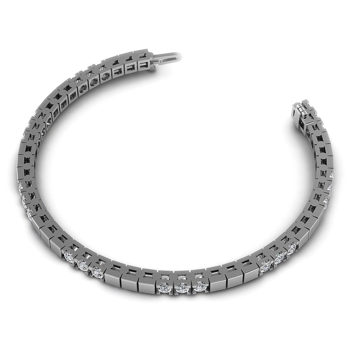 1.00-3.00 CT Round Cut Diamonds - Tennis Bracelet - Primestyle.com