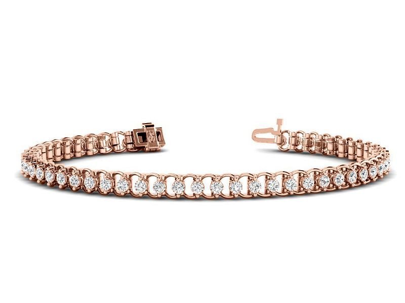 1.00 - 3.00 CT Round Cut Lab Grown Diamonds - Tennis Bracelet - Primestyle.com