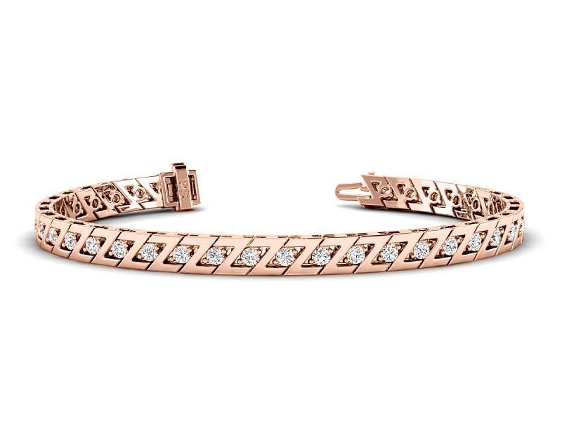 1.00 - 3.00 CT Round Cut Lab Grown Diamonds - Tennis Bracelet - Primestyle.com