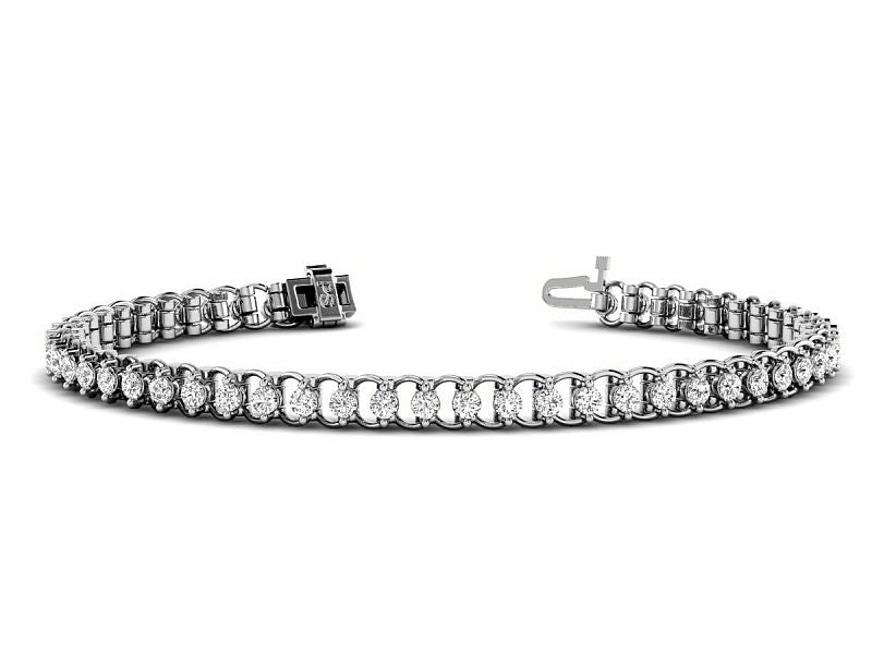 1.00-3.00 CT Round Cut Diamonds - Tennis Bracelet
