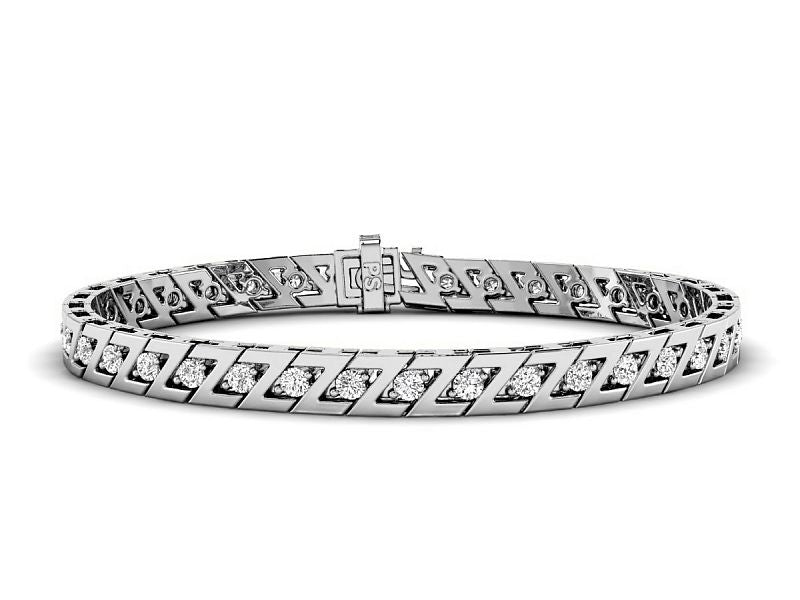 1.00-3.00 CT Round Cut Diamonds - Tennis Bracelet