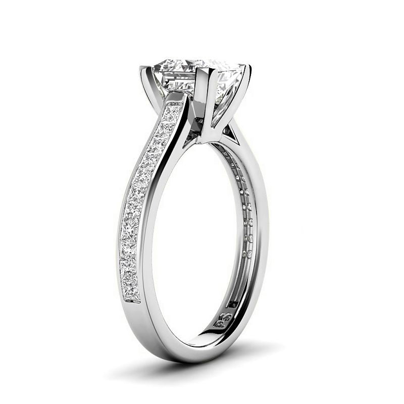1.00-3.50 CT Princess Cut Lab Grown Diamonds - Engagement Ring