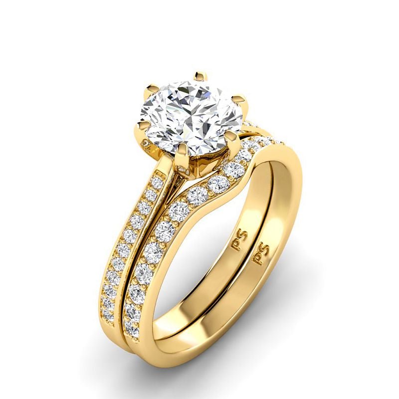 1.00-3.50 CT Round Cut Lab Grown Diamonds - Bridal Set - Primestyle.com