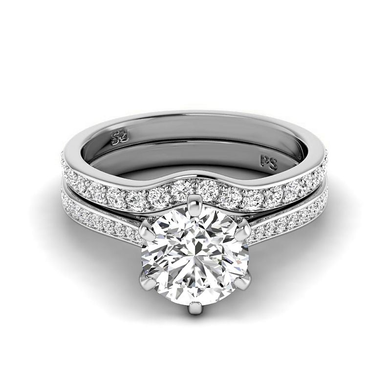 1.00-6.50 CT Round Cut Diamonds - Bridal Set