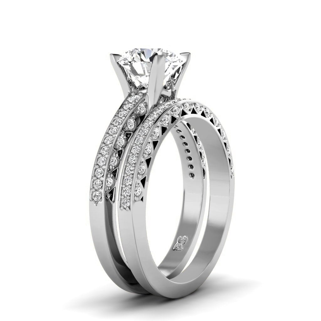 1.00-6.50 CT Round Cut Diamonds - Bridal Set