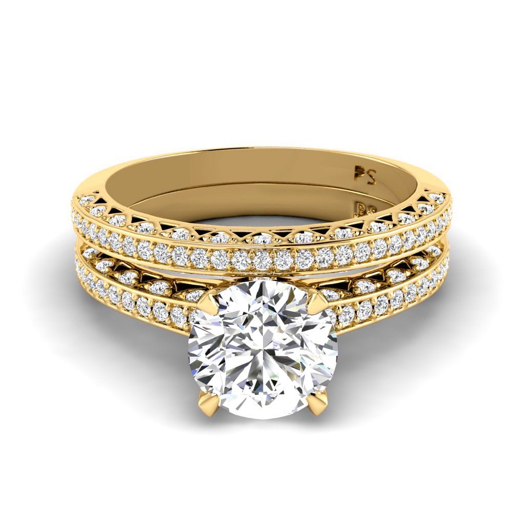 1.00-6.50 CT Round Cut Diamonds - Bridal Set