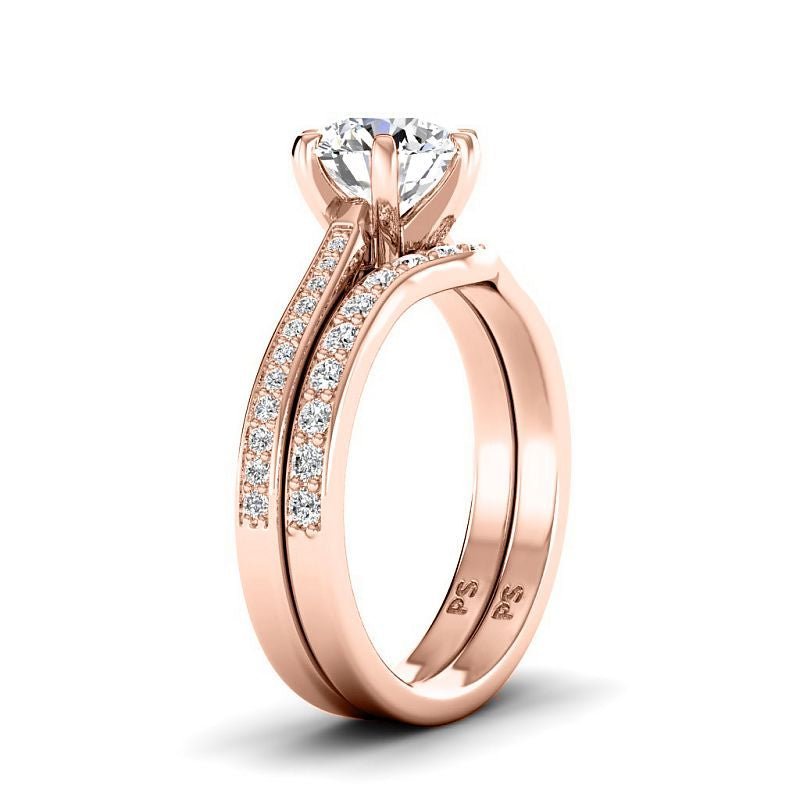 1.00-6.50 CT Round Cut Diamonds - Bridal Set