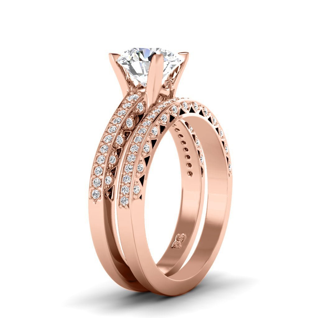 1.00-6.50 CT Round Cut Diamonds - Bridal Set