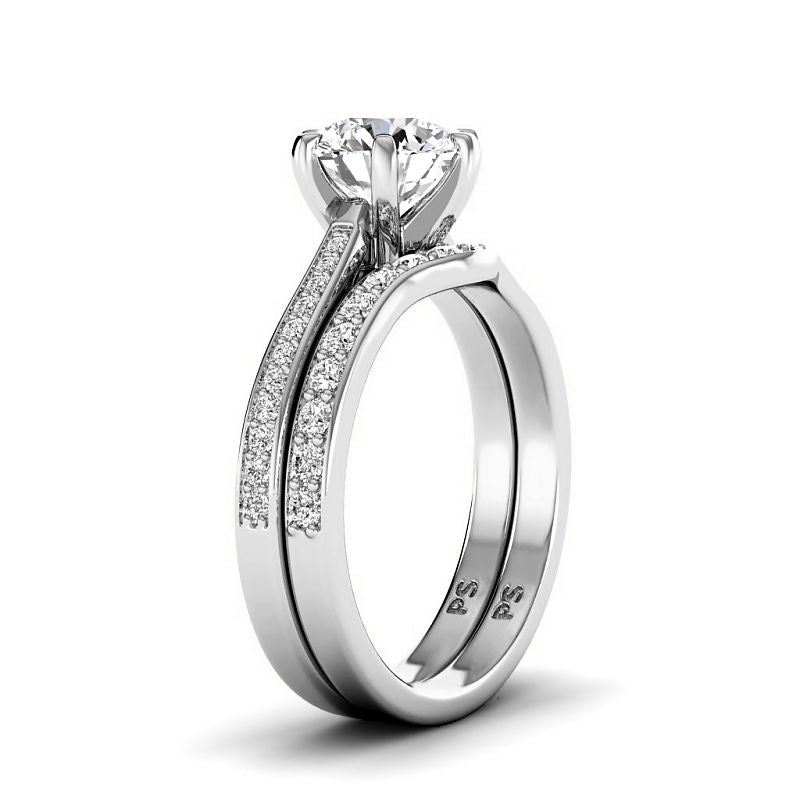 1.00-6.50 CT Round Cut Diamonds - Bridal Set