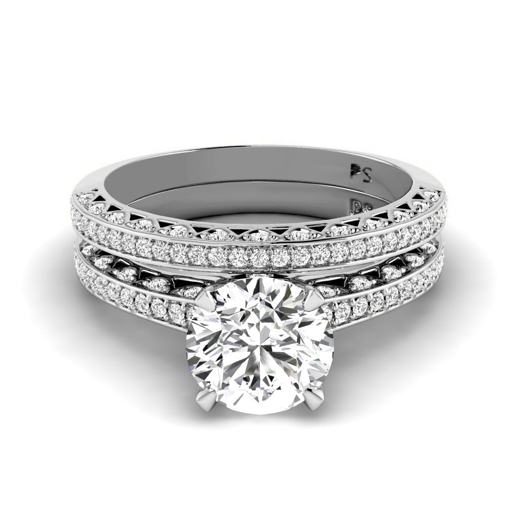 1.00-6.50 CT Round Cut Diamonds - Bridal Set
