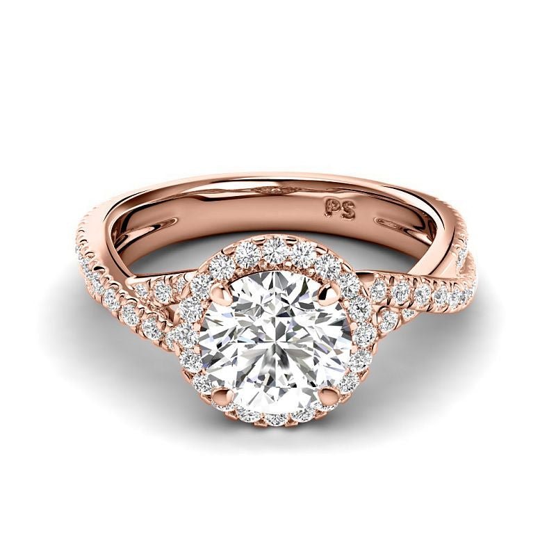 1.00 - 3.50 CT Round Cut Lab Grown Diamonds - Halo Ring - Primestyle.com