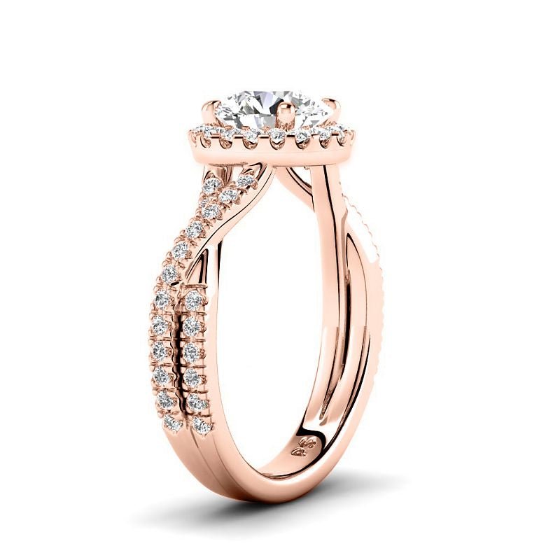 1.00-3.50 CT Round Cut Lab Grown Diamonds - Halo Ring - Primestyle.com