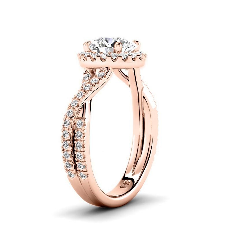 1.00 - 3.50 CT Round Cut Lab Grown Diamonds - Halo Ring - Primestyle.com