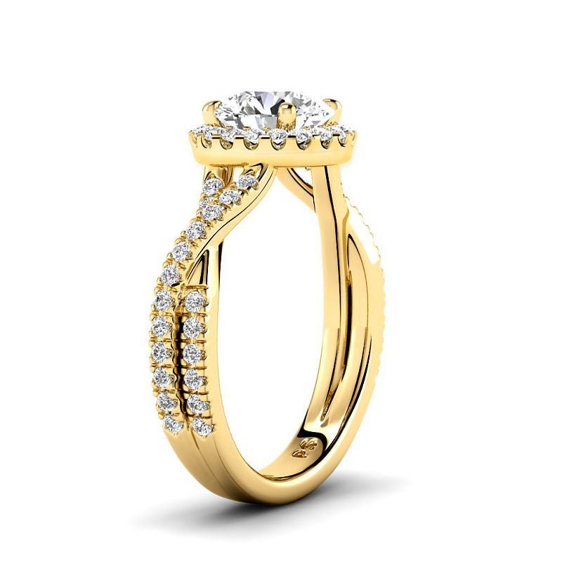 1.00 - 3.50 CT Round Cut Lab Grown Diamonds - Halo Ring - Primestyle.com